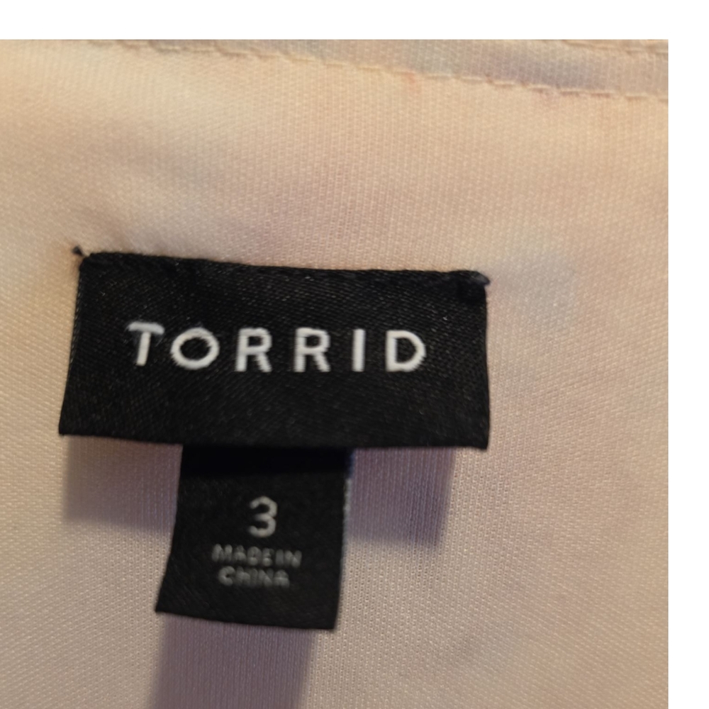Torrid Midi Swiss Dot Surplice Paisley Wrap Dress Pink Cream Short Sleeve Lined - Picture 11 of 12